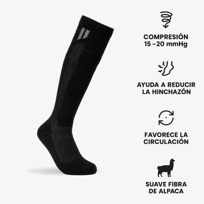 Calcetines de compresión de alpaca