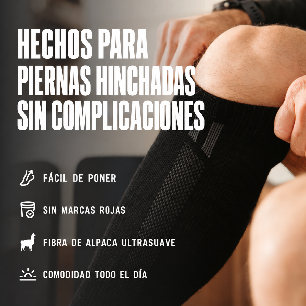 Calcetines de compresión de alpaca